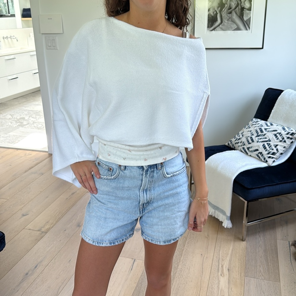White Slip-On Sweater by Planet by Laura G